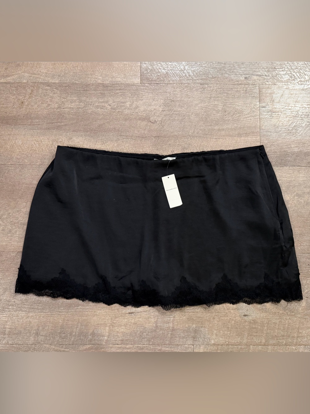 Abercrombie & Fitch Black Mini Skirt with Lace Hem